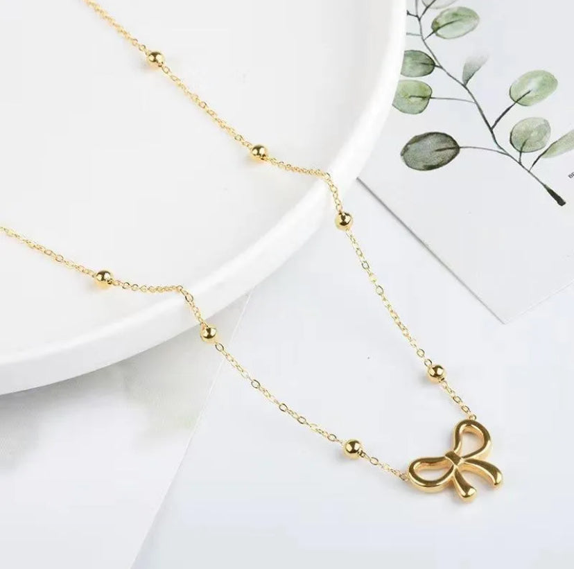'Bow Tie' Necklace with Ball Chain