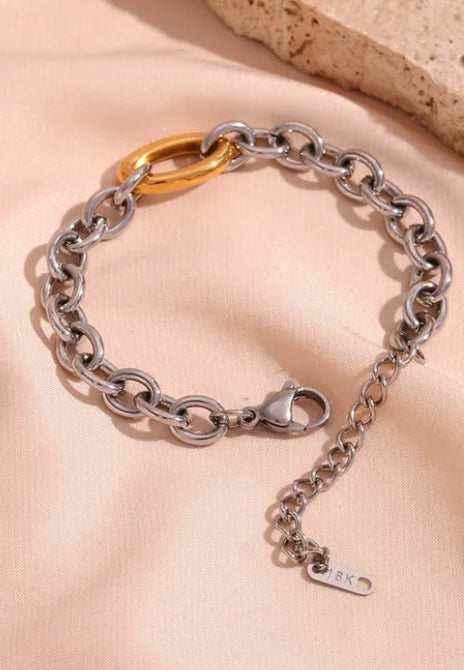 „Link Up“ Retro-Kettenarmband aus gemischten Metallen