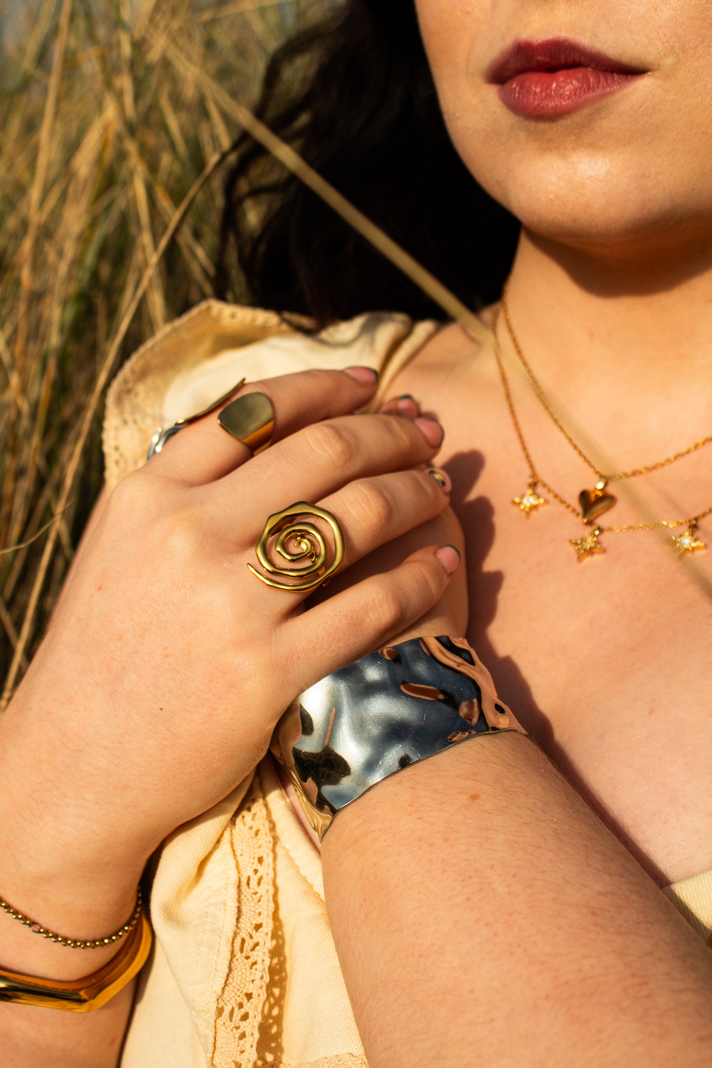 Cassandra - Offener Statement-Ring — Gold