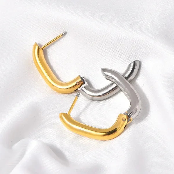 'Link Up' Mixed Metals Square Hoop Earrings