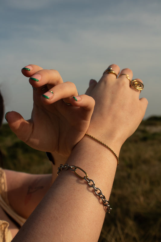 „Link Up“ Retro-Kettenarmband aus gemischten Metallen